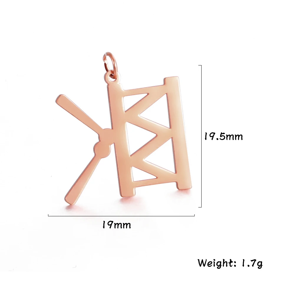 5 teile/los 19x19,5mm Edelstahl Trommel Charms Für Armbänder Diy Halskette Erkenntnisse Schmuck Anhänger Groß Zubehör Großhandel – Detail 8