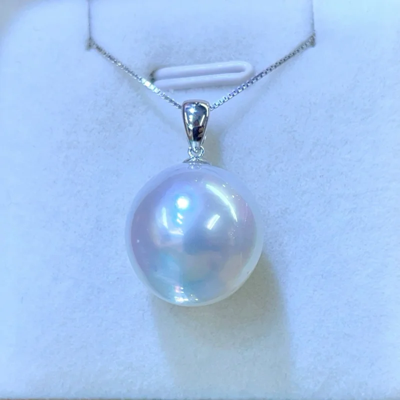 

SGARIT 18-каратное золото, платина, холодный свет, австралийский кулон с белым жемчугом AU750, жемчуг морской воды, 13-14 мм, женские круглые ювелирные изделия