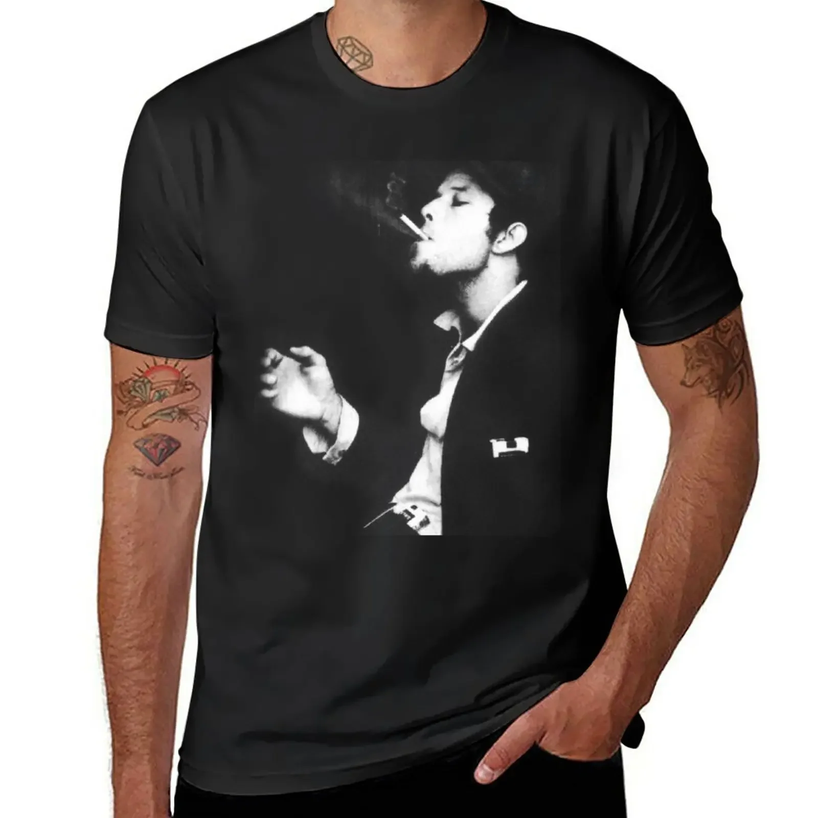 New Tom Waits Smoking Vintage T-Shirt hippie clothes summer top men t shirts Short Sleeve Outfits vintage mens designer clothes