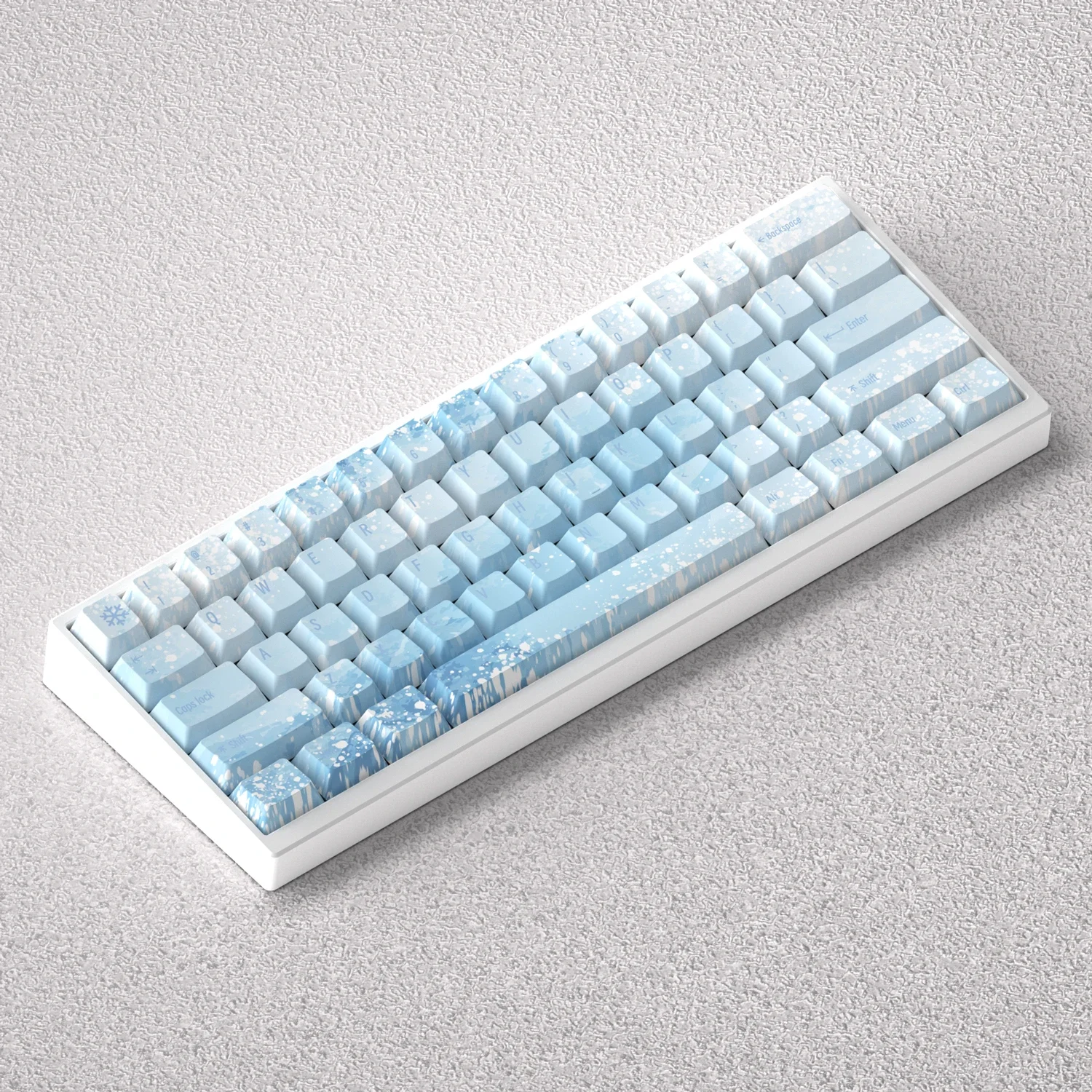 

73 клавиши PBT Колпачки для клавиш Snow Yuki Onna Dye Sublimation Cherry Аниме Синий цвет для 60, 65, 68 Механическая клавиатура Anne Pro 2 GK61 Game