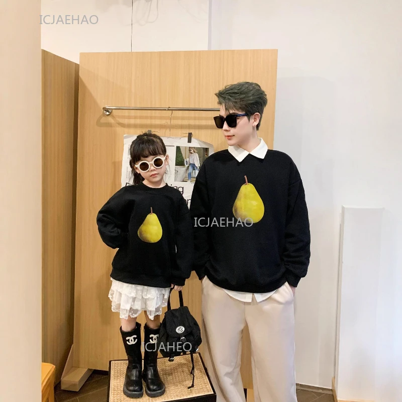 

Black Family Matching Outfit New Mom and Daughter Dad and Son Clothing Set Spring Autumn Clothes Casual Wear Boys Girls Kids