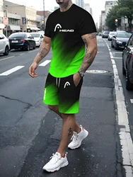 2024 Summer Head tuta da uomo moda abbigliamento sportivo t-shirt manica corta + pantaloncini sportivi tuta da uomo casual da uomo jogging