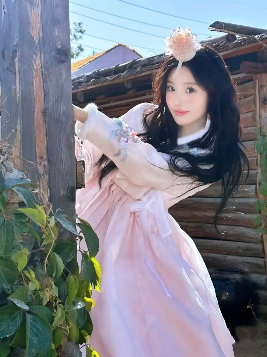 

Winter Thicken Velvet Hanbok Women's Traditional Korean Dress Court Style New Year Suit Travel Photography Stage Coat Skirt Set