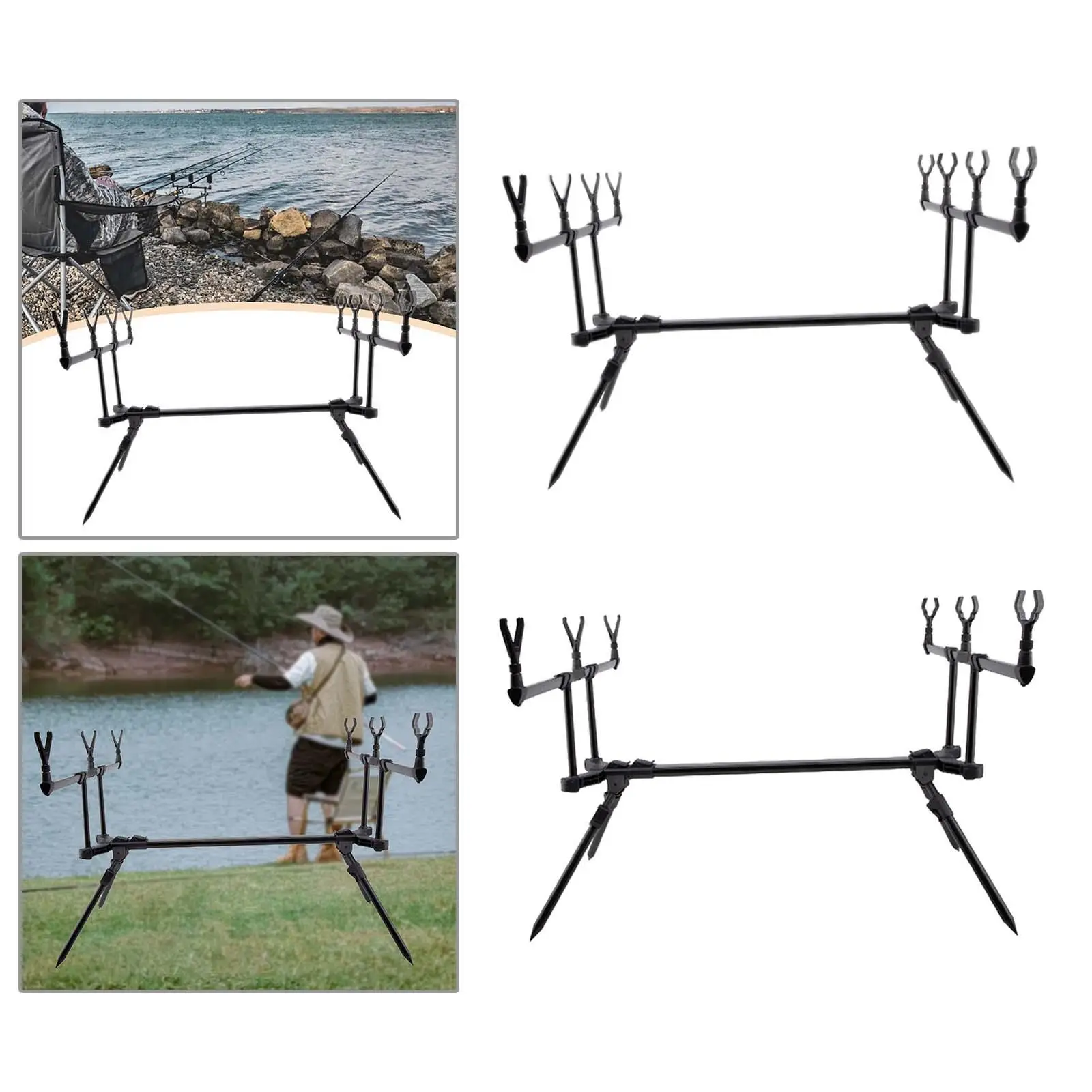 Fishing Rod Holder Folding Stable Multipurpose Portable Space Saving Support