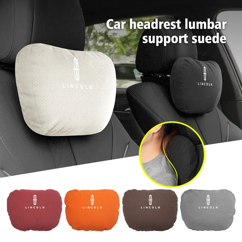 Car Neck Pillow Protective Lumbar Back Support Relieve Stress For Lincoln Aviator Navigator Continental Nautilus Flyer Corsair