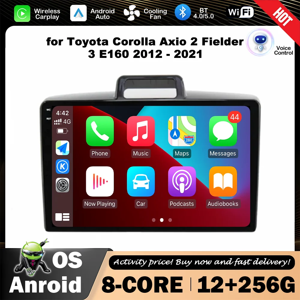 

9 '' Android OS Car Audio Multimedia Player for Toyota Corolla Axio 2 Fielder 3 E160 2012 - 2021 Wireless Carplay WiFi GPS Navi