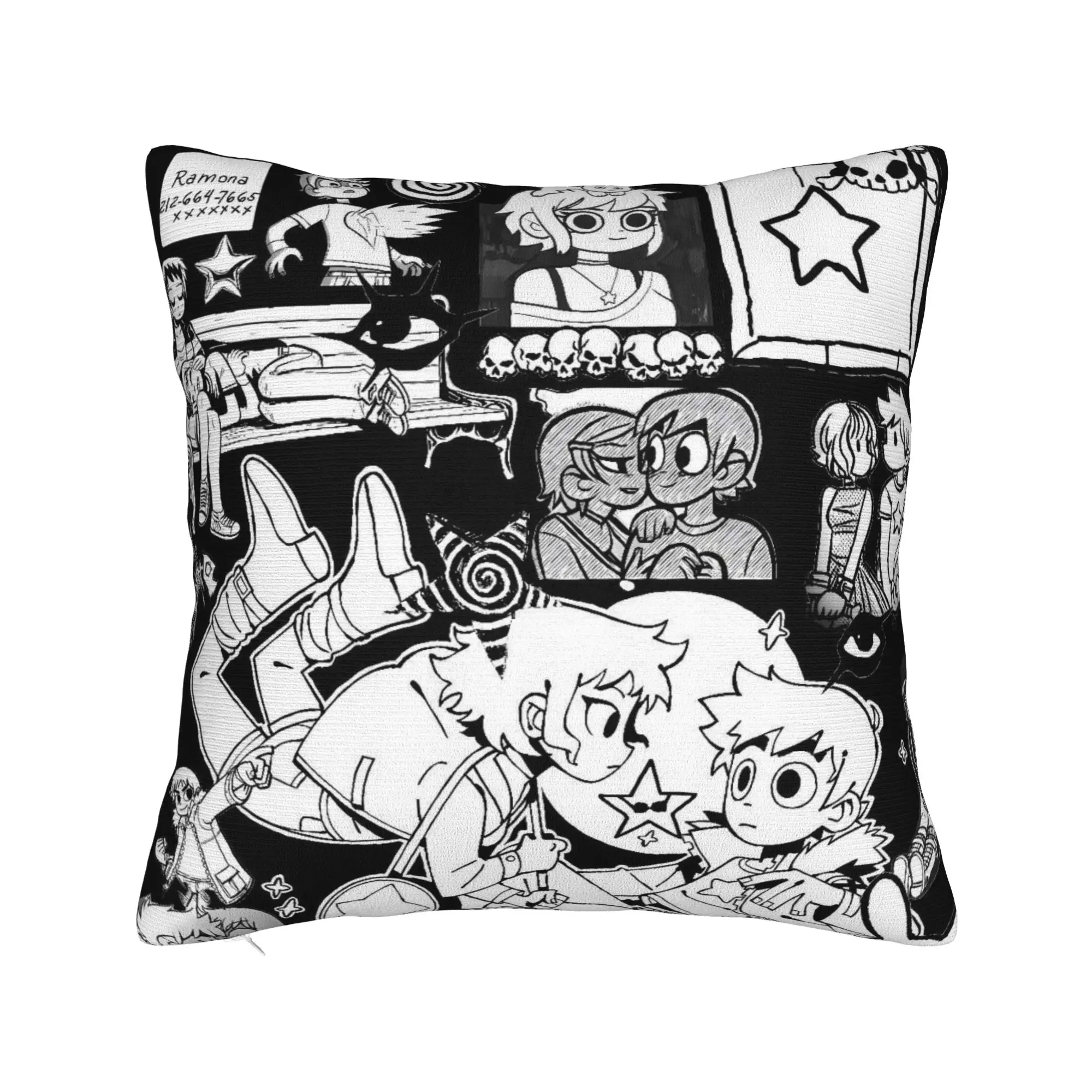 Scott Pilgrim Manga Sketch Pillow Case  Vintage Pillow Cover Comfy Pillowcases For Sofa Car Home Decor