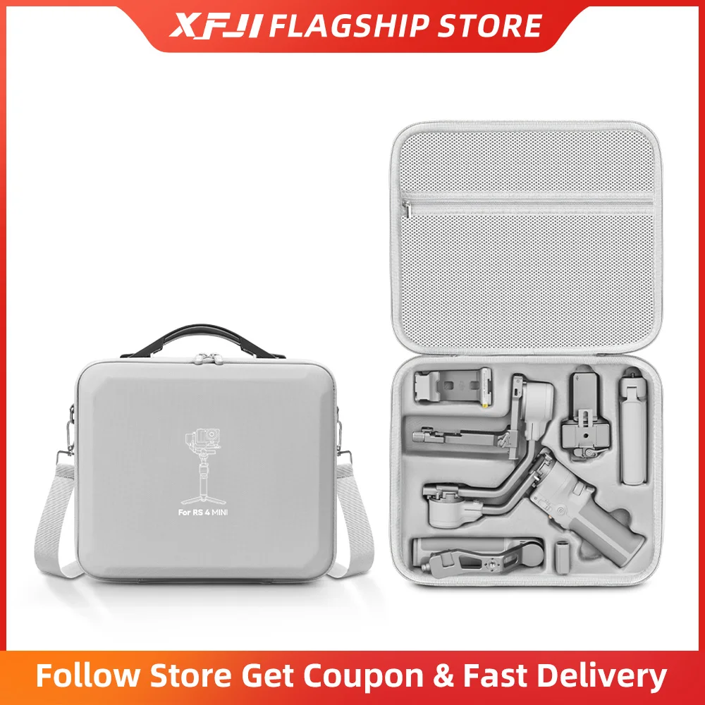 Sac de transport XFJI pour stabilisateur de cardan DJI Ronin RS 4 Mini, accessoires, sac de voyage, valise RS4 Mini, boîte rigide