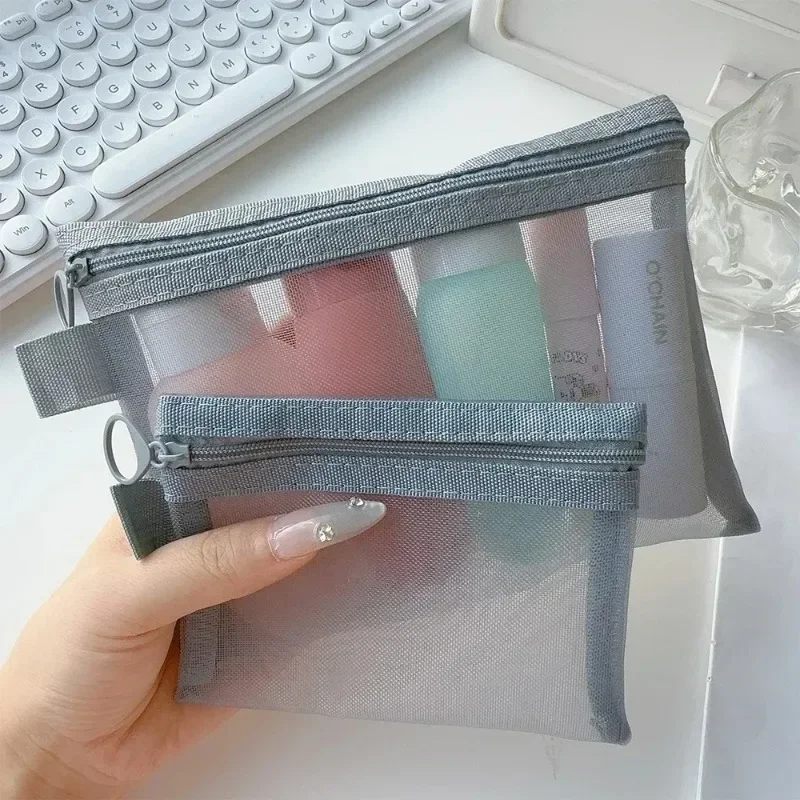 1/3pcs Mesh Clear Cosmetic Bags Small Large Black Makeup Bag Portable Travel Toiletry Organizer Case Lipstick Storage Pouch image 6