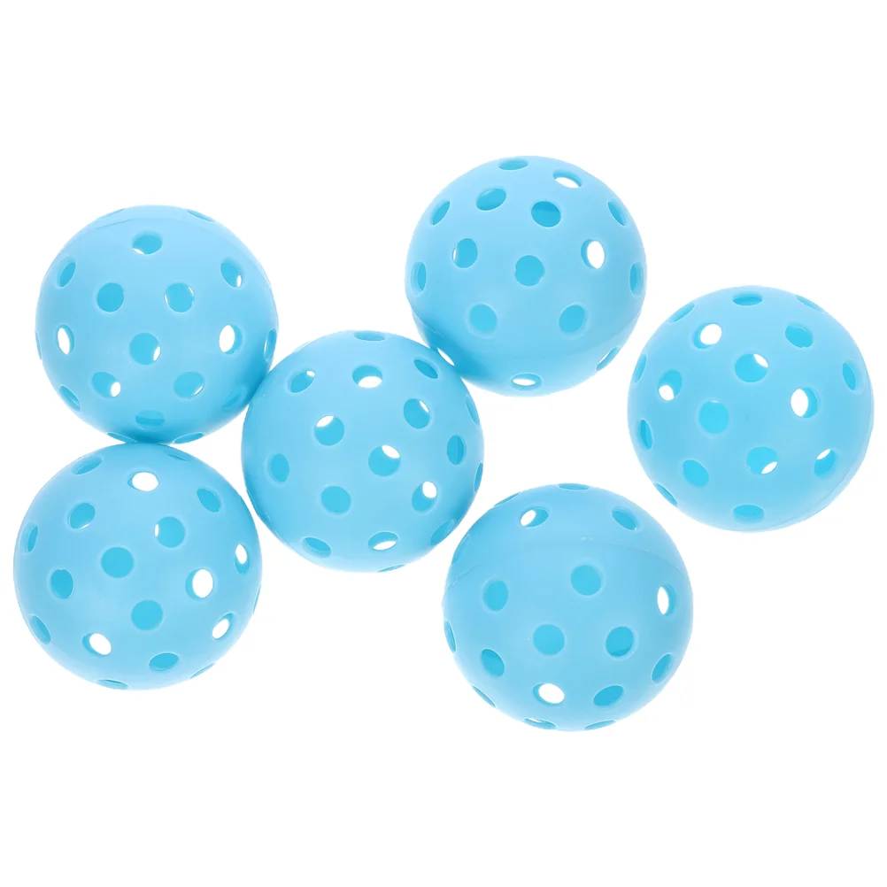 6 Adet Golf Hollow Eğitim Topları Tenis Raketi Uygun Delik Vuruş Pratik Oyuncak Pe
