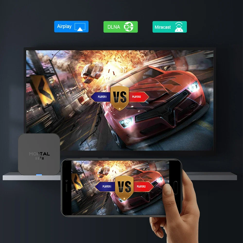 صندوق تلفازي صغير Mortal TX1-S يعمل بنظام Android 10، 2.4G، WIFI، 4K HDR، 16GB، رباعي النواة Allwinner H313، مشغل الوسائط العالمي من Google&YouTube