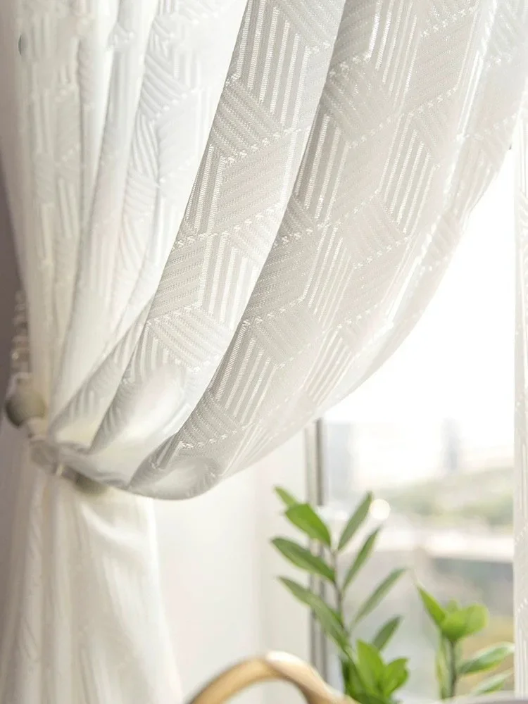 

Fresh Simple Romantic Elegant Window Screen Light Luxury Nordic American Bedroom Balcony Curtain Room Decor Wedding Lace