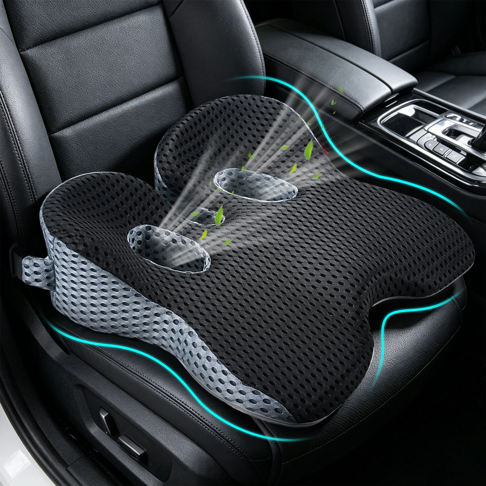 Slow Rebound Memory Foam Orthopedic Pillow Seat Cushion Quilted Pressure Relief Long Sitting Therapeutic Car Chair Cushion Pads