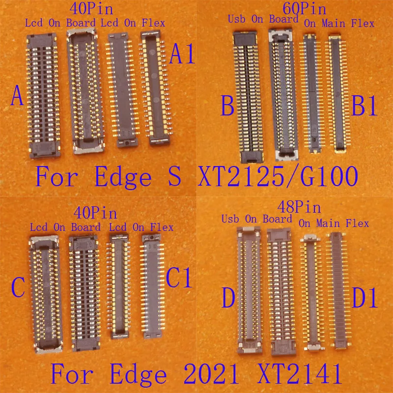 2-10Pcs Usb Charger Charging LCD Display Screen FPC Connector Plug For Motorola Moto G100 Edge S 2021 XT2141 XT2125 40 48 60 Pin