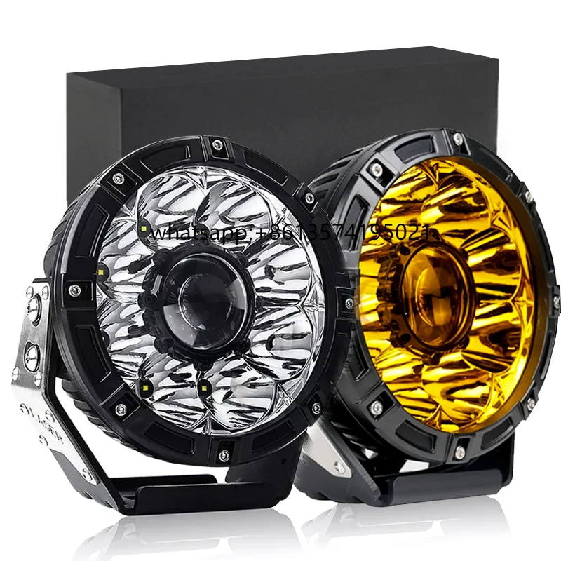 

New Arrival Super Bright 9000LM White Amber 60w Led Work Light 7 Inch Led Car Spot Light Griving Lighting