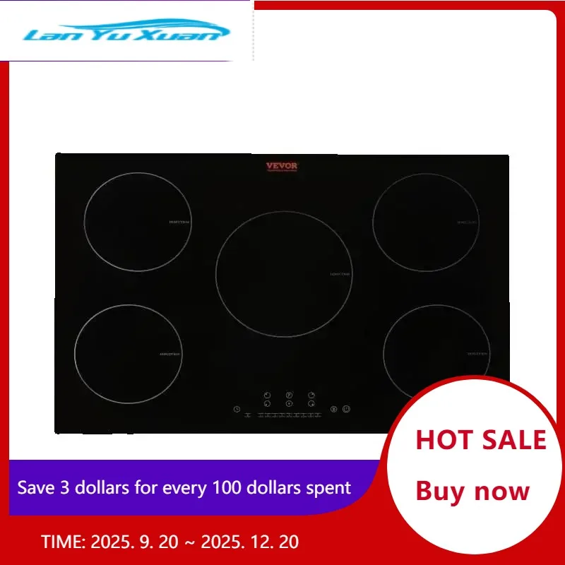 

SucceBuy 5 Burners 30/36 Inch Electric Induction Cooktop Stove Hob Built-in Burner Cooker Sensor Touch Control Magnetic Cooker