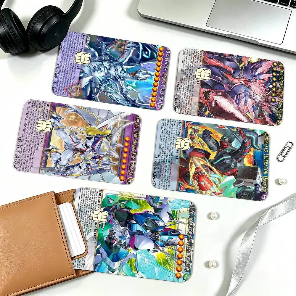 Y-Yu-Gi-Oh Victory Dragon HD  Credit Card HD Stickers Small Chip Waterproof Sticker Game Card Decal Gift