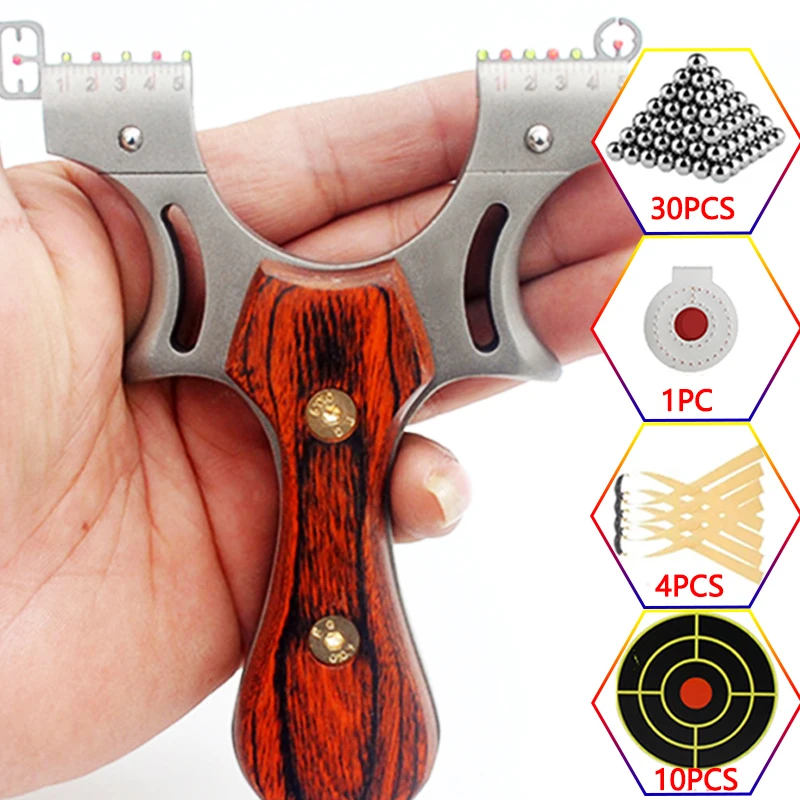High Quality Professional Shooting Alloy Slingshot Rubber Band High Power Hunting Catapult Outdoor Game Shooting Game Tool