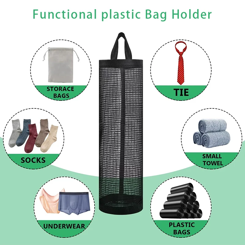 1PCS Garbage Bag Storage Kitchen Garbage Organizer Plastic Bag Holder Organizing Hanging Garbage Collection Storage Bag