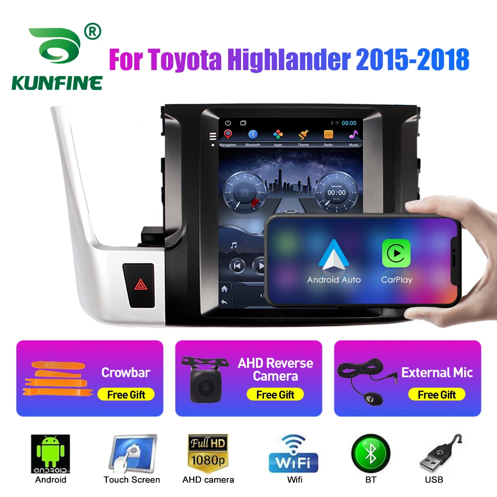 9.7 Inch Android Car Radio For Toyota Highlander 15-18 Tesla Style Multimedia Video Player GPS Auto 2Din Stereo Navigation