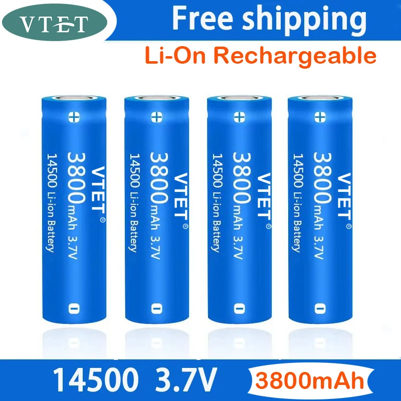 New 14500 3.7V Battery Large Capacity 3800mah Lithium Ion Battery Used for Electric Toothbrush Razor Barber Rechargeable Battery