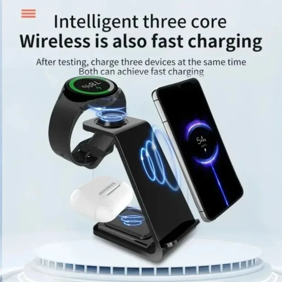 3 in 1 15W Fast Wireless Charger Stand For iPhone 17-12 Series Samsung S20 S21 Apple Samsung Galaxy 6 5 Watch 8 7 Fast Charging image 4