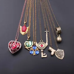 The Legend of Zelda Necklaces Metal Sword Shield Heart Pendant Necklaces for Men Fashion Jewelry Gifts Tears of the Kingdom