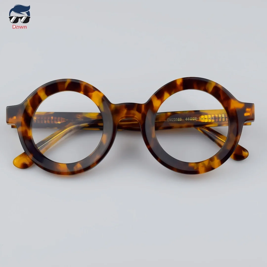 2025 Niche Round Eyeglass Frames  Prescription Lenses Available Retro Unisex Acetate Glasses for Natural Look