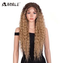 Perruque Lace Front Wig synthétique bouclée Blonde – Noble, perruque Lace Wig longue de 30 pouces pour femmes, perruque naturelle à dentelle