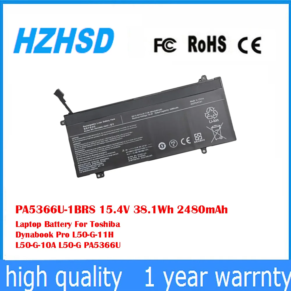 

PA5366U-1BRS 15,4 В 38,1 Втч 2480 мАч Аккумулятор для ноутбука Toshiba Dynabook Pro L50-G-11H L50-G-10A L50-G PA5366U