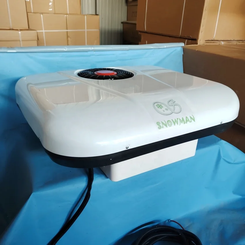 مواقف السيارات الكهربائية على السطح شاحنة تيار مستمر تعمل بالبطارية 12 فولت سقف علوي سيارة فان مكيف الهواء #3