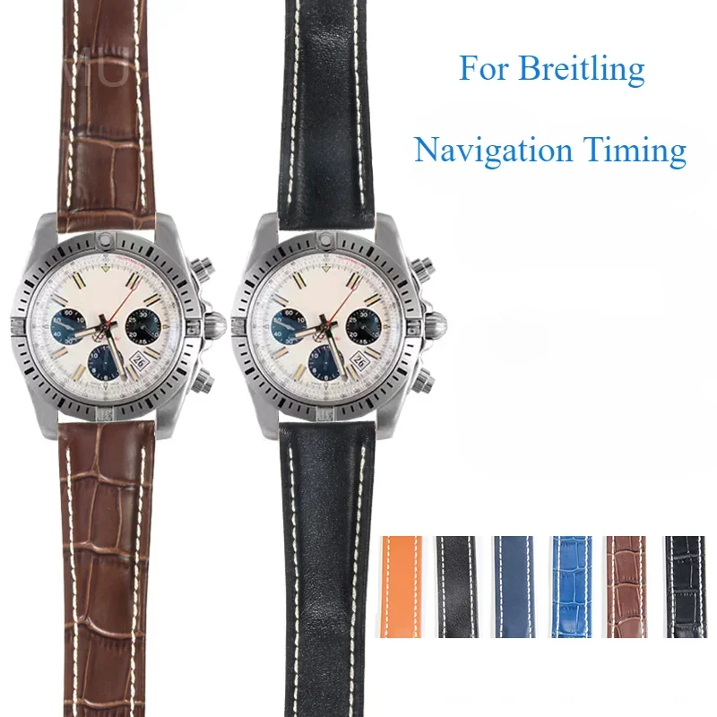 For Breitling Pilots, Italian High Quality Leather Watch Strap, Avengers Aviation Timing, Marine Culture Series 22/24mm