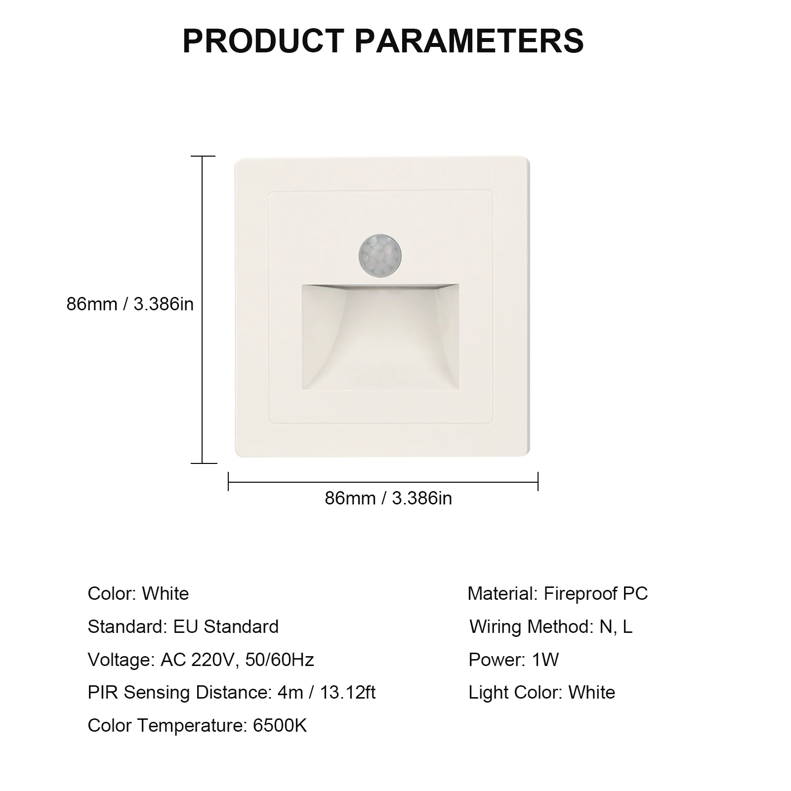 PIR Motion Detector Sensor Led Stair Light Infrared Human Body Induction Lamp Recessed Steps Ladder Staircase Bedroom Decoration
