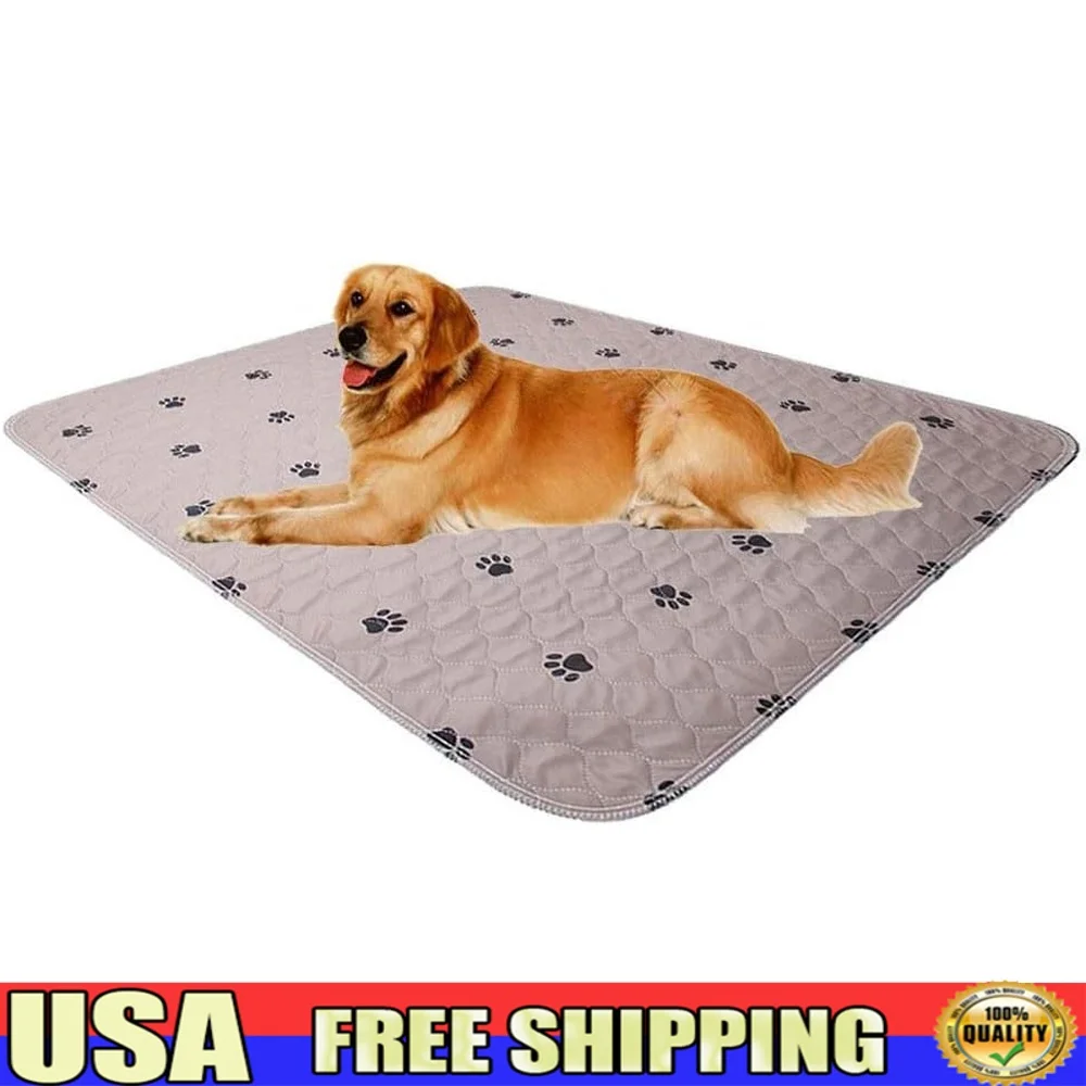 

Washable Dog Pee Pads with Puppy Grooming Gloves Reusable Pet Training Pads Waterproof Absorbent Anti-Slip Floor Protection