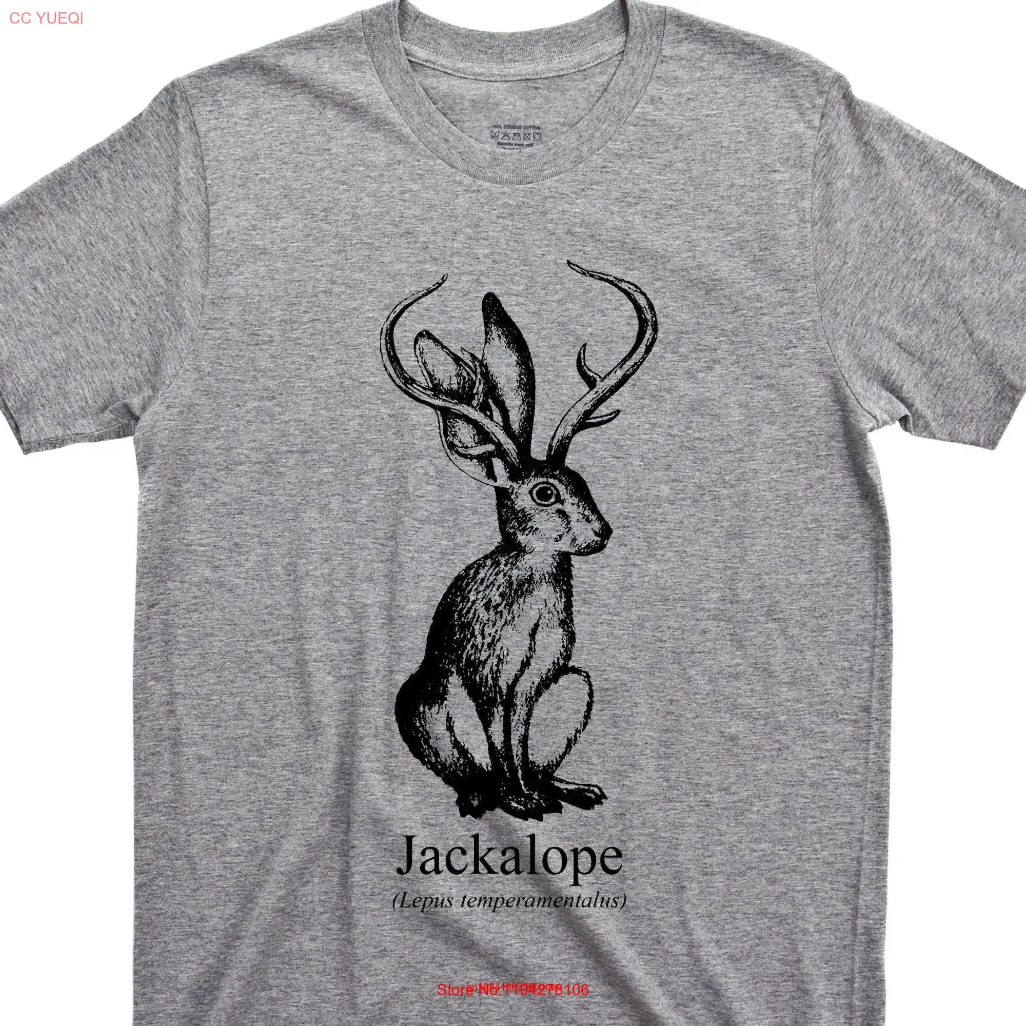 Jackalope T Shirt Lepus Temperamentalus Jackrabbit Antelope Horns Cryptids Cryptozoology long or short sleeves