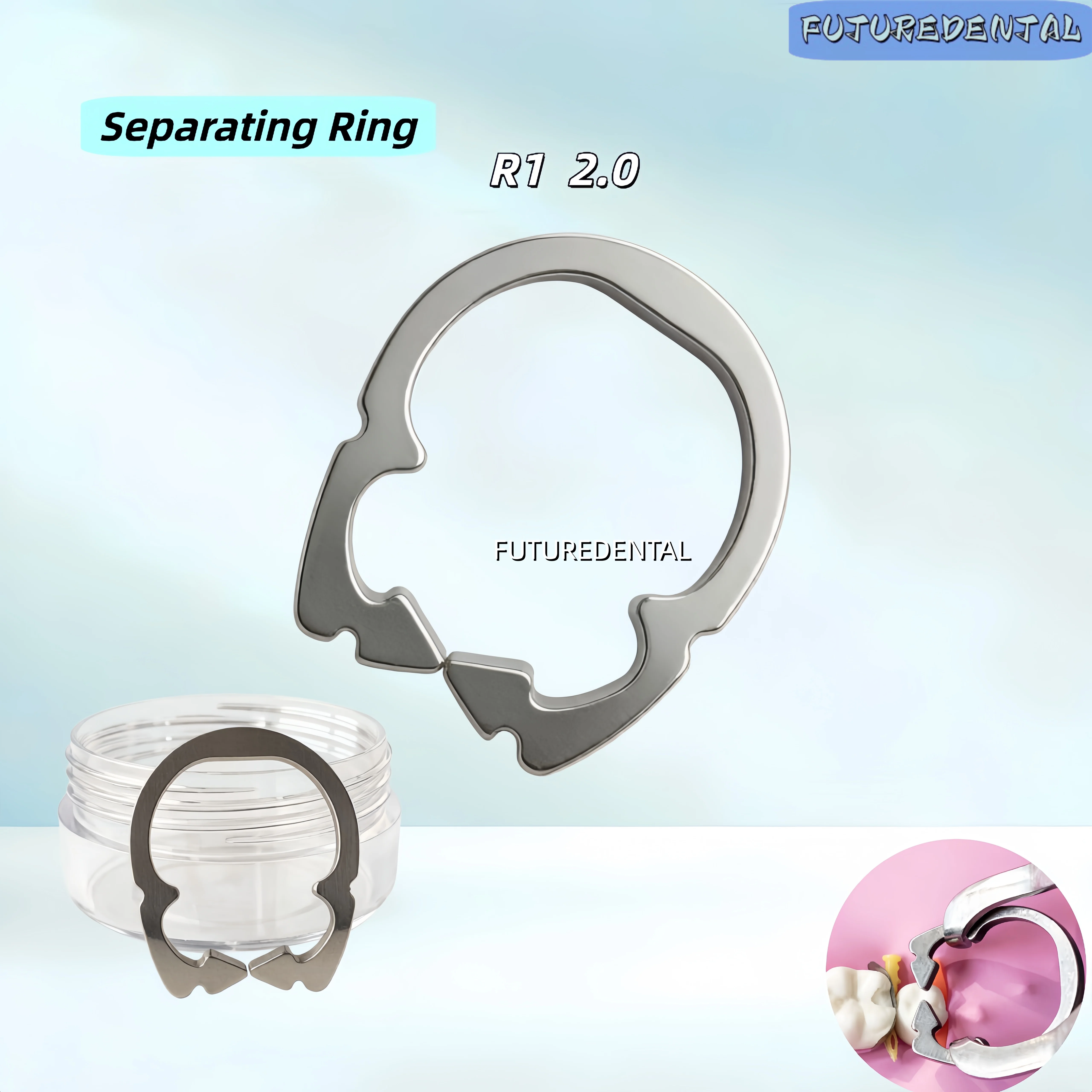 Dental Matrix Band Separating Clip Ring R1 2.0 Orthodontic ToothCavity Restoration & Isolation Preparation Tool