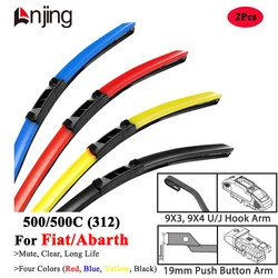 LNJING Colorful Wiper Blades For Abarth Fiat 500 595 695 500C 595C 695C 2007 2009 2012 2015 2018 2020 2023 2024 Car Accessories