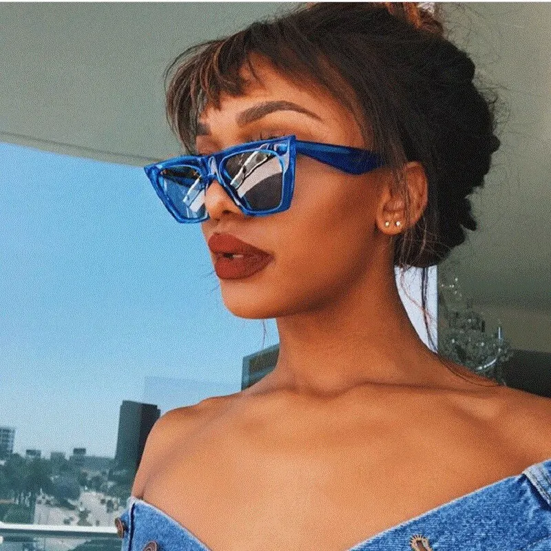 

Trendy Cat Eye Sunglasses for Women Unisex Retro Square Frame Oversized Eyewear Glasses UV400 Shades Glasses Travel Goggles