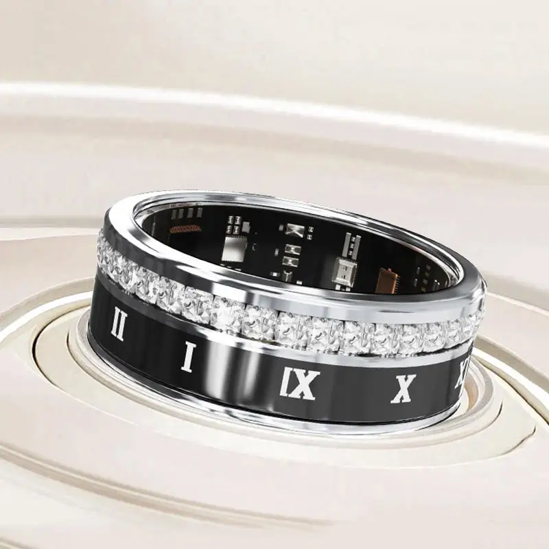 

Luxury Smart Ring for Women with Diamond, Couple Birthday Gifts,Health Heart Rate Sleep Blood Oxygen Monitor for Android iPhone