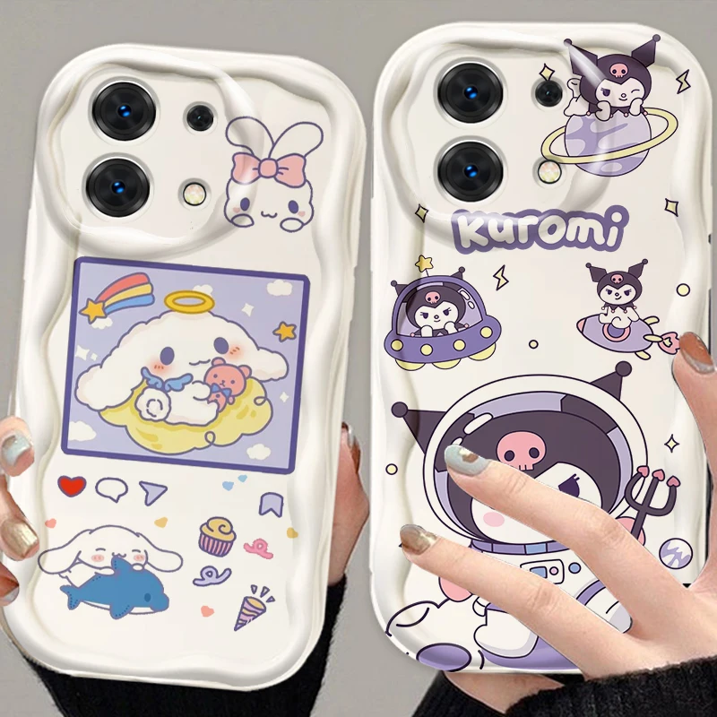 Sanrio Kuromi Cinnamoroll For Xiaomi Redmi Note 13 12 12S 11S 11 10 9 8 10A 9C 9T Pro Plus 5G Wave Oil Cover Phone Case