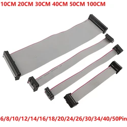 1/2Pcs 2.54mm Pitch FC 6/8/10/12/14/16/18/20/24/26/30/34/40/50 Pin Gray Flat Ribbon Data Cable Connector for DC3 IDC Box Header