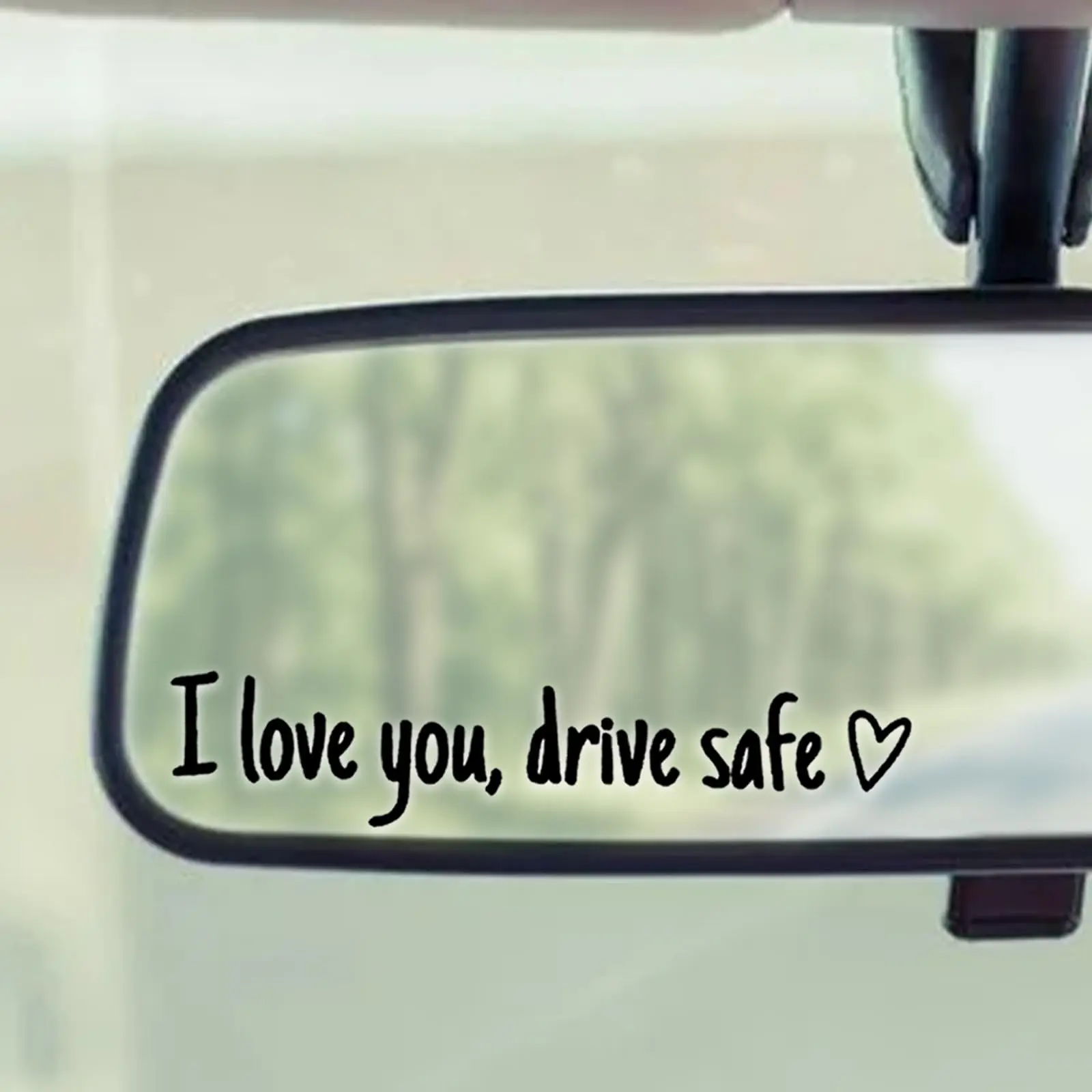 

1pc I Love You Drive Mirror Decal, Rearview Mirror Car Decals For Women, Vinyl Decal