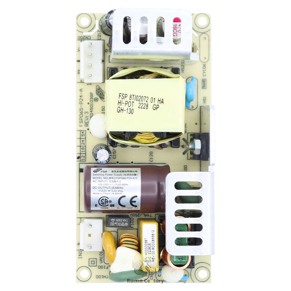 FOR FSP Technology FSP065-P24-A12 AC DC Converter 12V 65W Open Frame 90-264VAC 89% Efficiency -20°C to 70°C Class-II Genuine