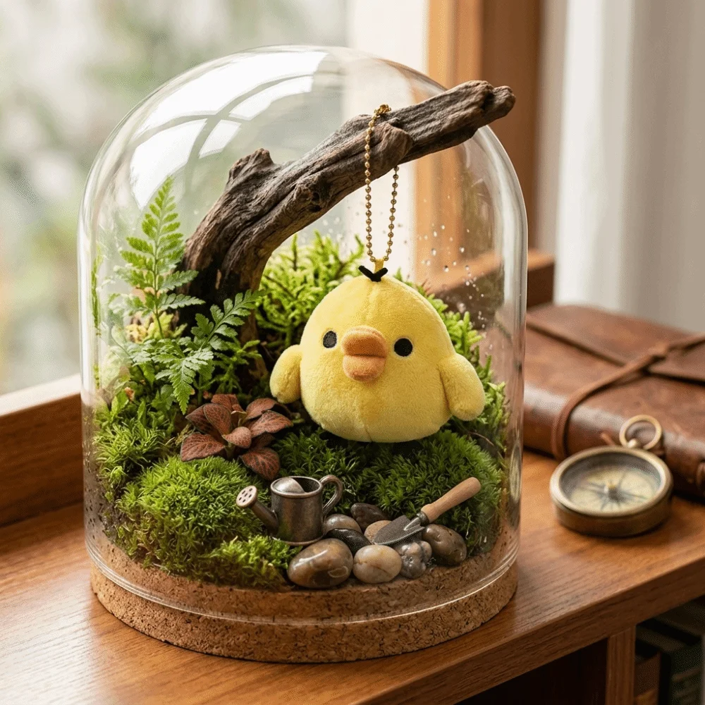 Portable Soft Animal Chicken Plushie 7CM Yellow Cartoon Plushie Keychain Backpack Pendant