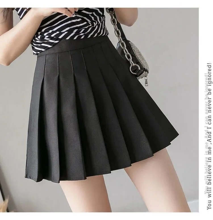 2023 Autumn Women High Waist Thin Short College Wind Proof Bare Half Length Plaid Pleated Skirt Wholesale Clothes