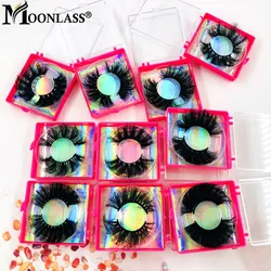 3D 5D 22-25MM Messy 100% Mink Lashes Extension Supplies Whloesale Fluffy Natural Fake Eyelashes Boxes Package Make Up Tools