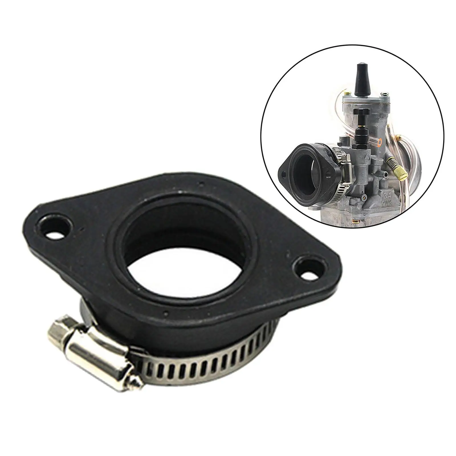 Carburetor Intake Adapter Boot Flange Manifold Fit for 32/34mm Carburetor