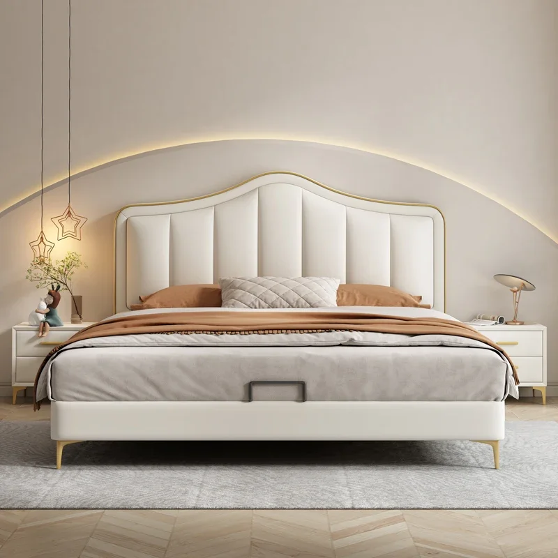 

Headboard Modern Bed Frame Loft Luxury Design Platform King Size Bed Frame Storage Bedroom Letto Matrimoniale Home Furniture