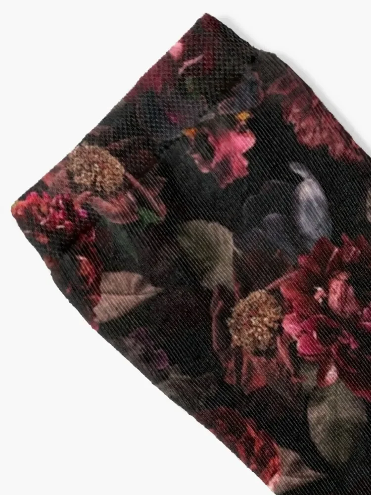 Dark Midnight Roses Socks cool custom floral Male Socks Women's