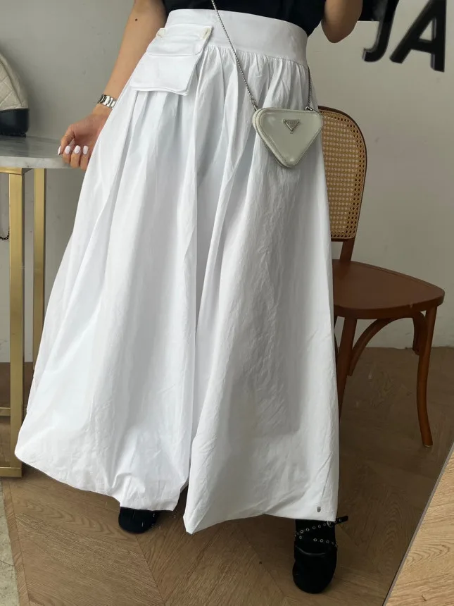 

Retro Bubble Skirt Women's Spring Summer New High Waist Design Fanny Pa Waist Bag Elastic Waist Puffy Skirt Floral Print